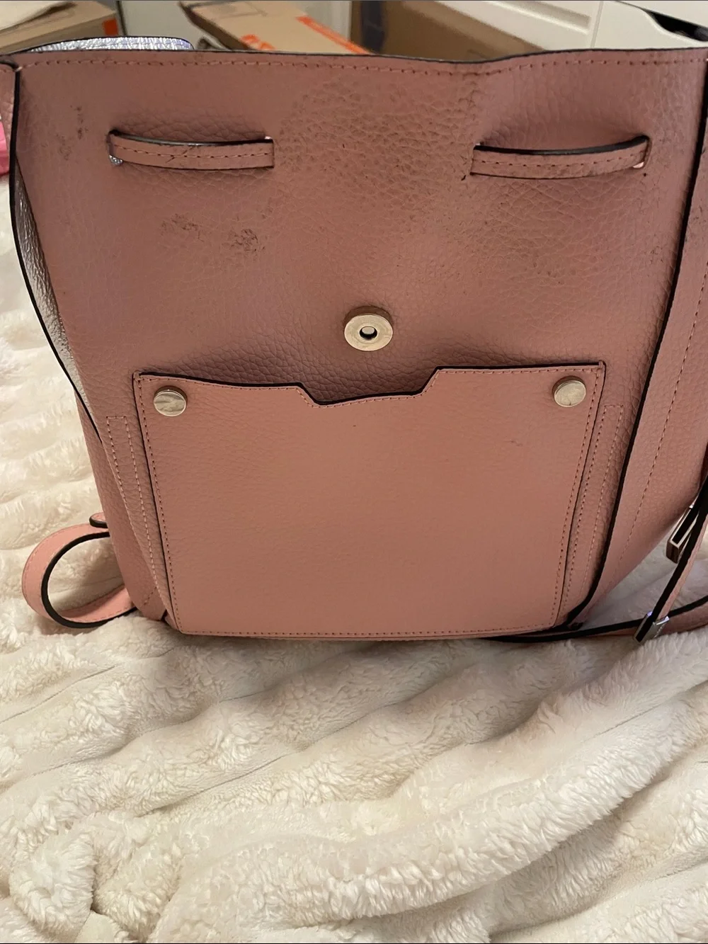Steve Madden Pink Pebbled Leather Backpack